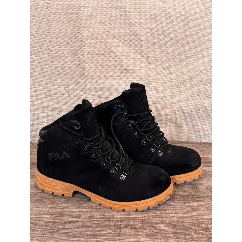 Fila Edgewater 12 Mens‎ Boots Black Gum Lug Sole 1HM00037-976 Size 10.5